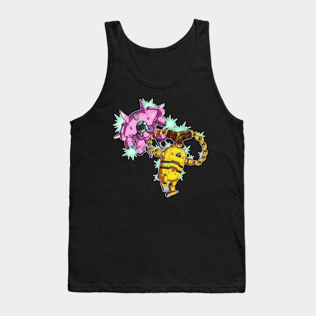 Death Debate - D.va (Overwatch) VS Mechanica (ARMS) Tank Top by DrCrafty